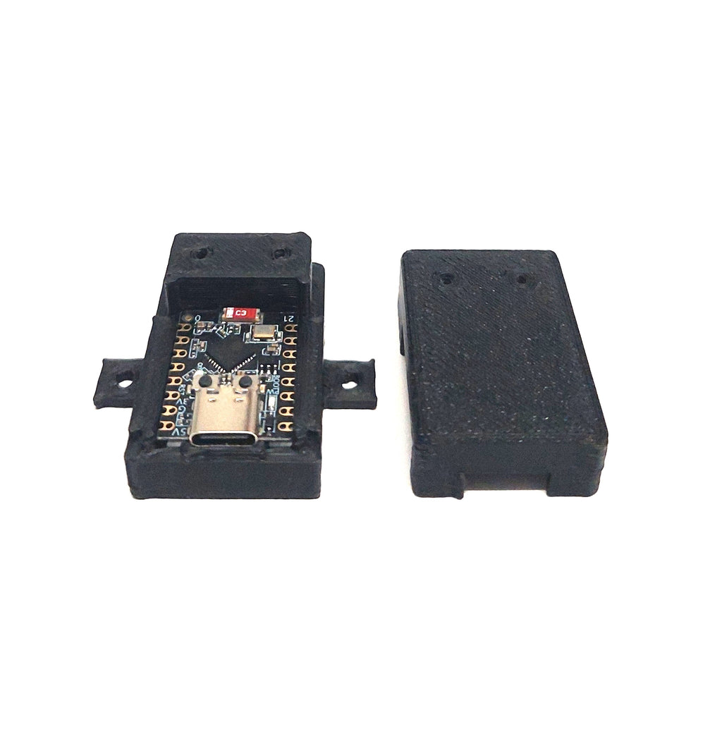 2x ESP32-C3 Gehäuse Case mit Befestigung – USB-C 3D Druck PLA schwarz – IoT DIY Elektronik Box WLAN Bluetooth