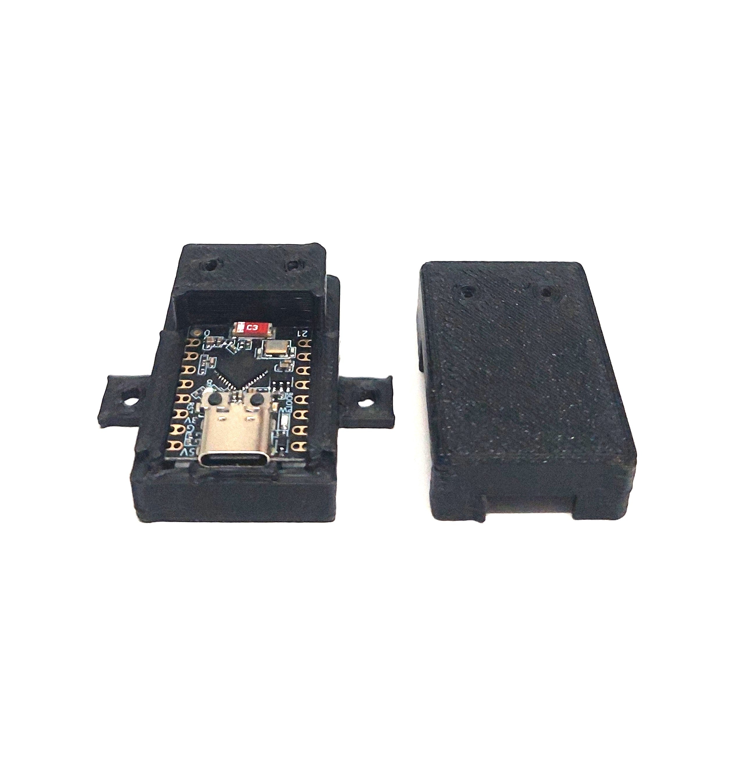 2x ESP32-C3 Gehäuse Case mit Befestigung – USB-C 3D Druck PLA schwarz – IoT DIY Elektronik Box WLAN Bluetooth