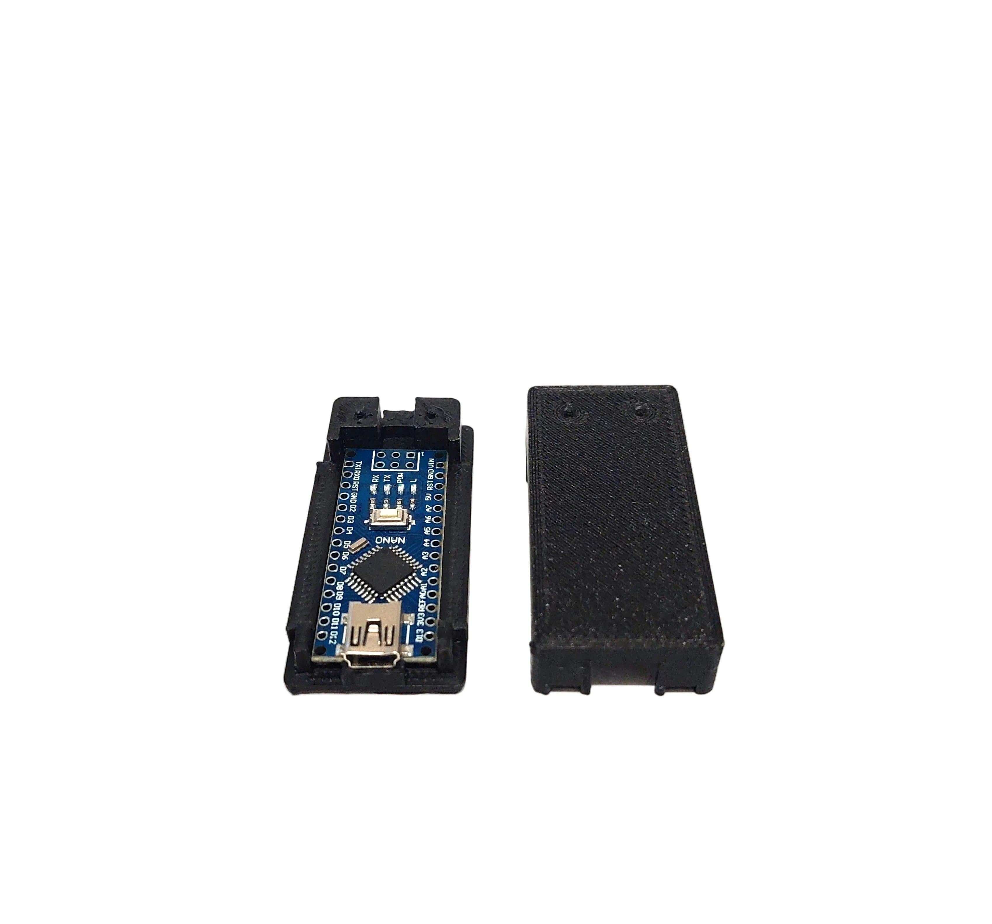 Arduino Nano Gehäuse Case mit Deckel – 3D Druck PLA schwarz – DIY Elektronik Box ATmega328 Mini USB