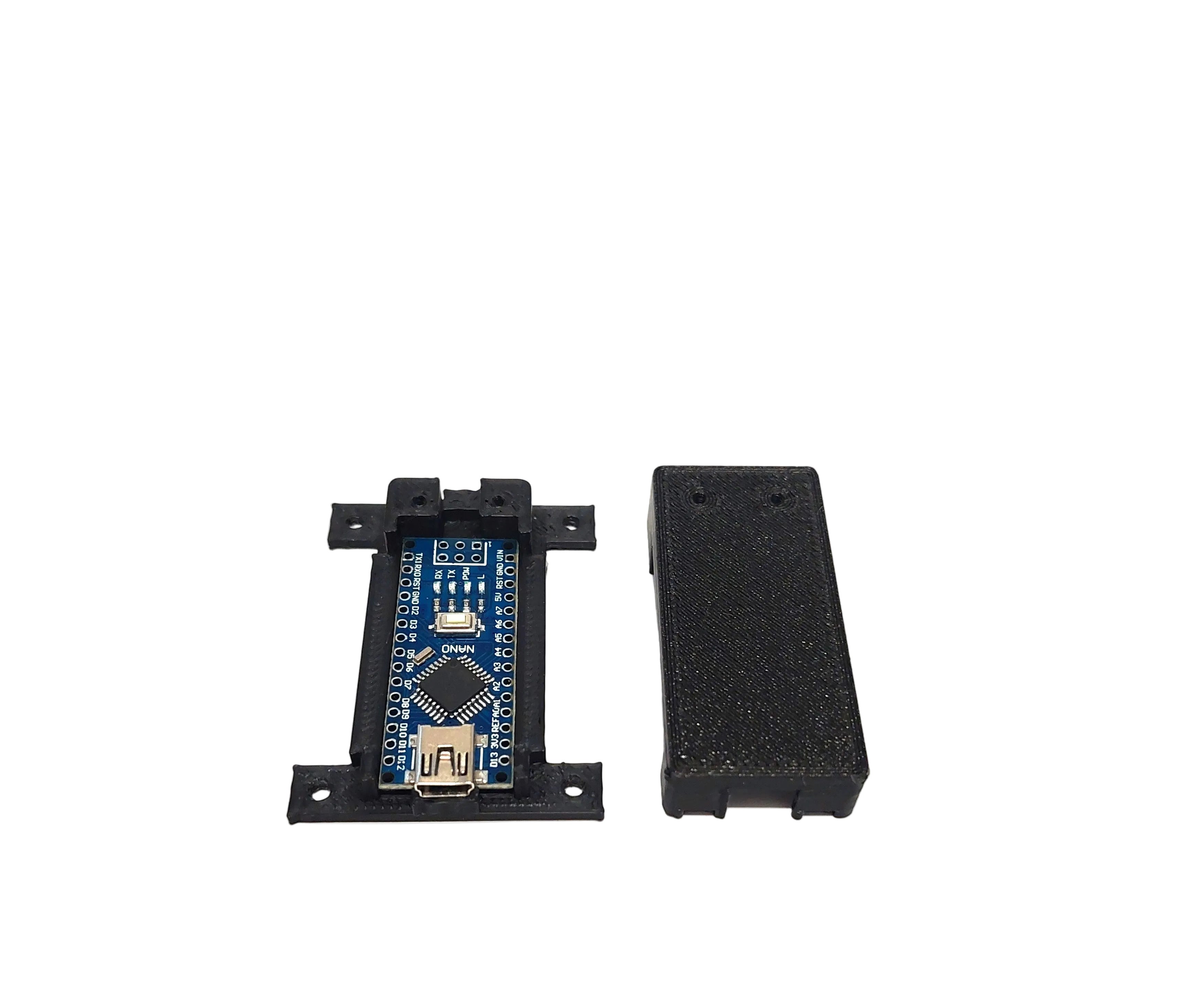 Arduino Nano Gehäuse Case mit Deckel und Befestigung – 3D Druck PLA schwarz – DIY Elektronik Box ATmega328
