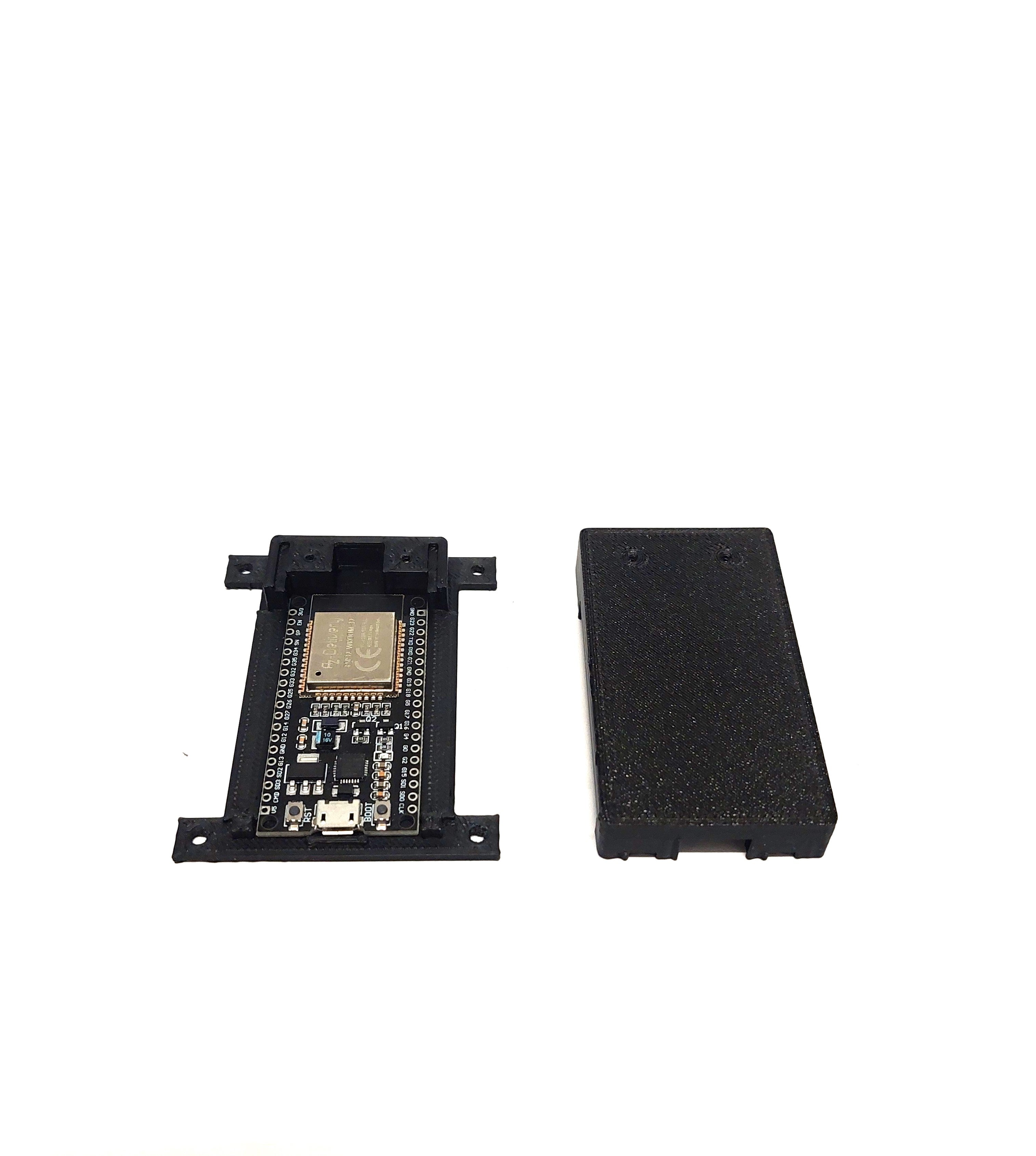 ESP32 WROOM32 DevKitC Gehäuse Case mit Deckel – 3D Druck PLA schwarz – NodeMCU IoT DIY Box mit Befestigung