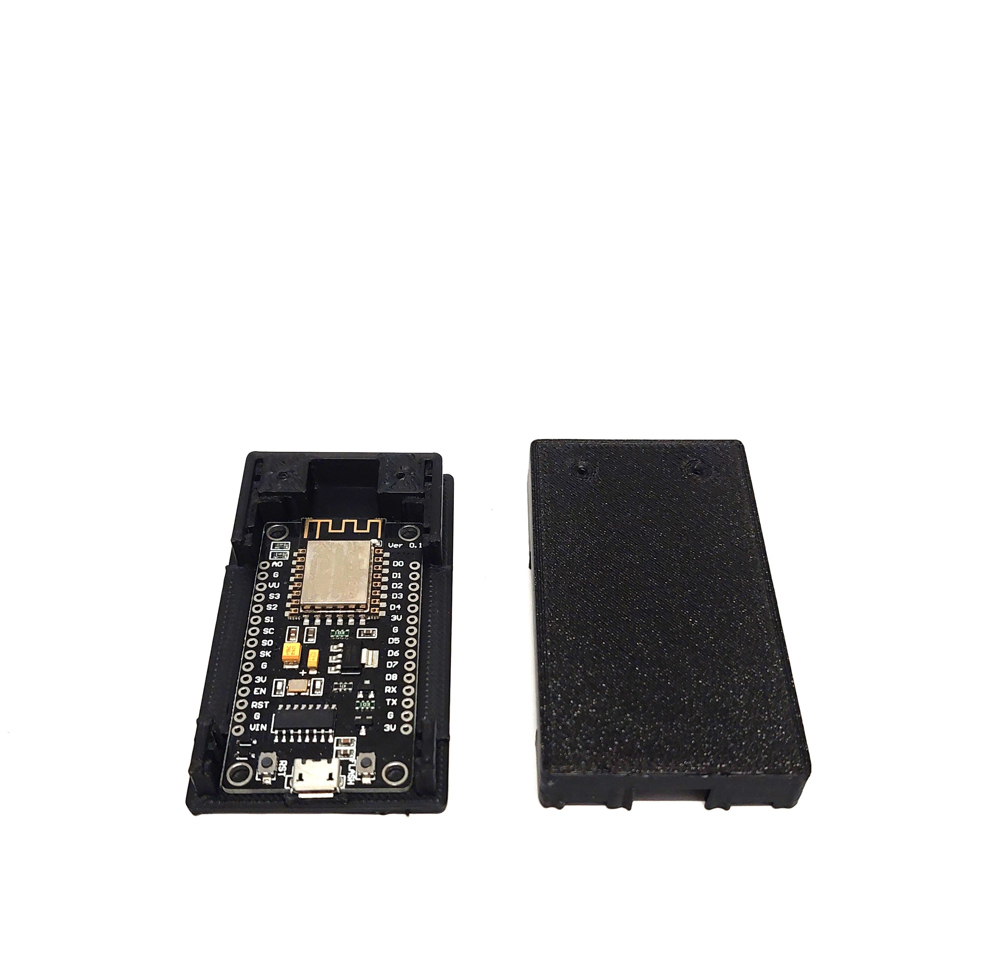 ESP8266 Gehäuse Case mit Deckel – 3D Druck PLA schwarz – IoT DIY Elektronik Box kompakt