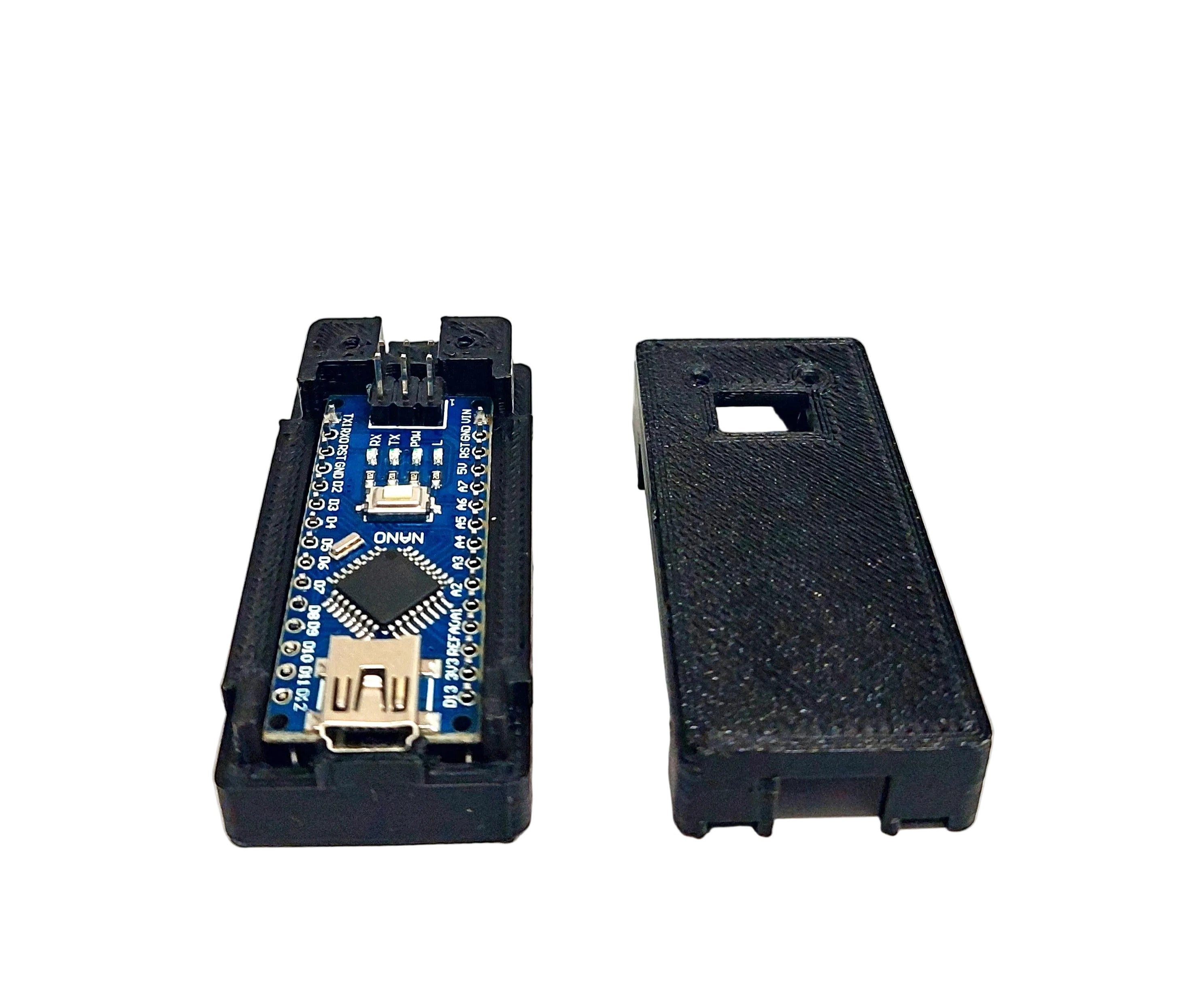 Arduino Nano Gehäuse Case Variante 2 mit Deckel – 3D Druck PLA schwarz – DIY Elektronik Box ATmega328