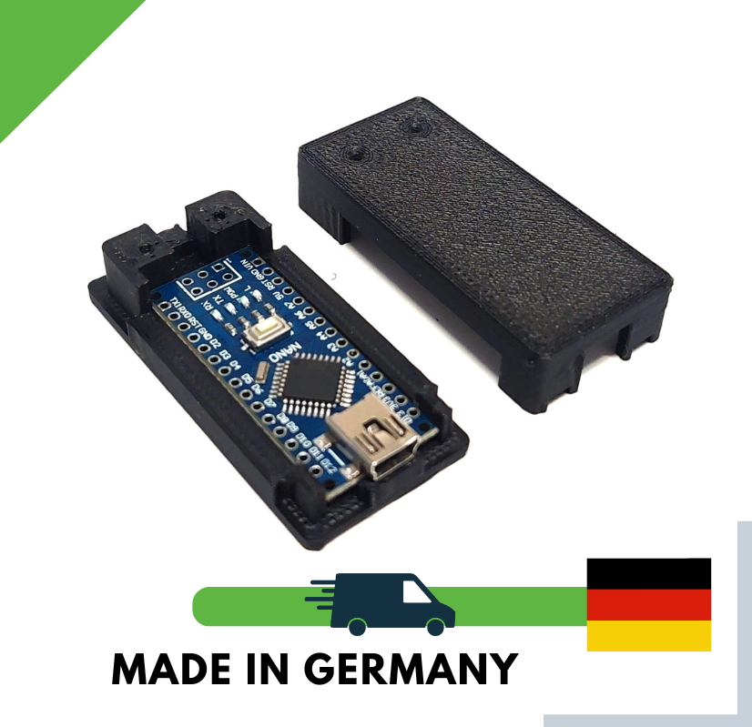 Arduino Nano Gehäuse Case mit Deckel – 3D Druck PLA schwarz – DIY Elektronik Box ATmega328 Mini USB