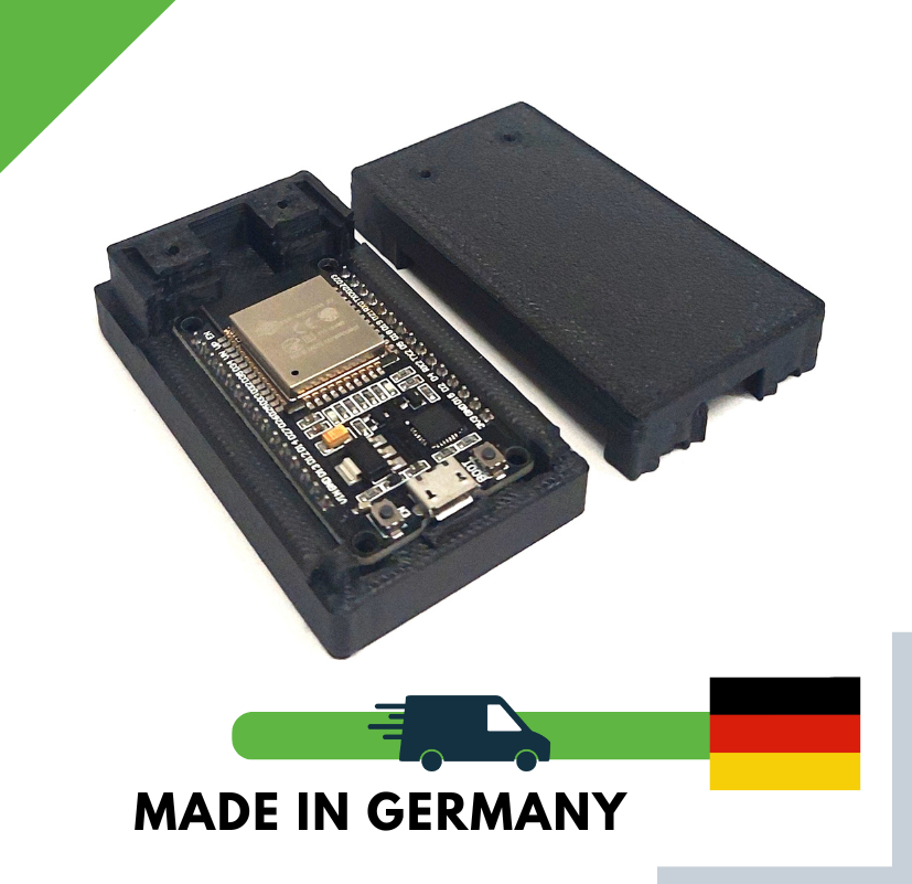 ESP32 Dev Kit V1 Gehäuse Case mit Deckel – 3D Druck PLA schwarz – NodeMCU WROOM32 IoT DIY Box