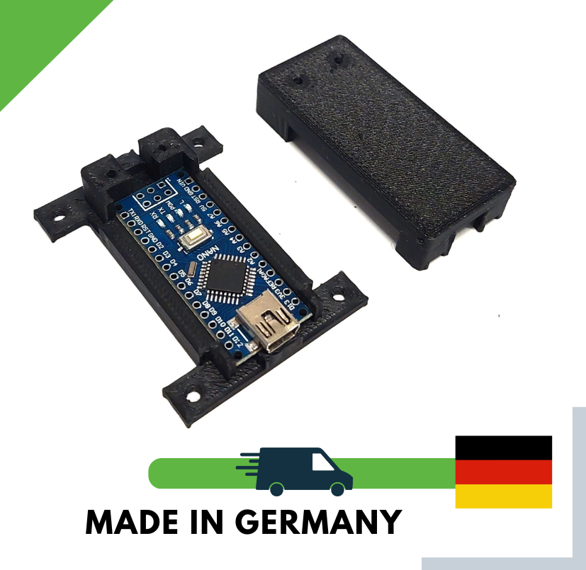 Arduino Nano Gehäuse Case mit Deckel und Befestigung – 3D Druck PLA schwarz – DIY Elektronik Box ATmega328