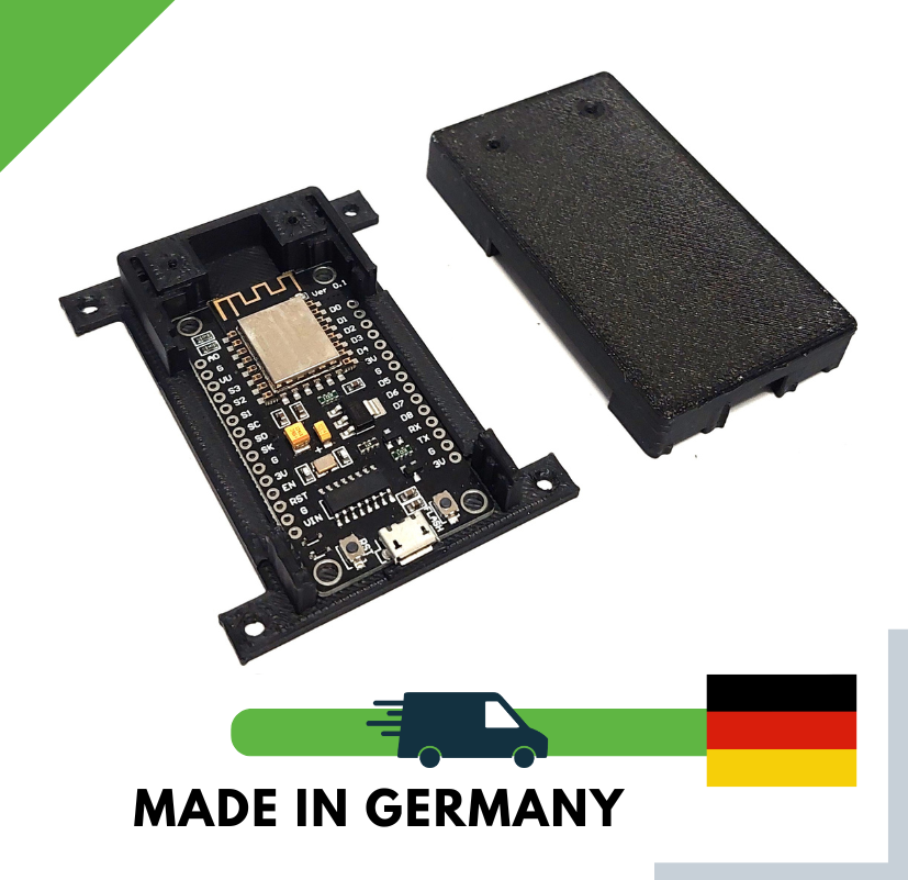 ESP8266 Gehäuse Case mit Deckel und Befestigung – 3D Druck PLA schwarz – IoT DIY Elektronik Box